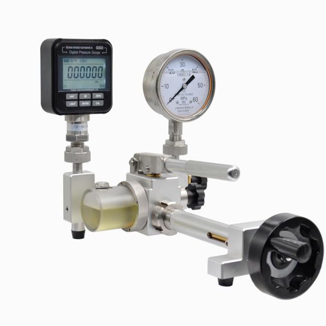 Transformador de óleo de mão bomba de pressão de calibração hidráulica com 210mm * 210mm * 140mm Tamanho